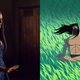 Nina Dobrev in The Vampire Diaries (left), Samurai Jack (Photos: Bob Mahoney/The CW; Adult Swim)